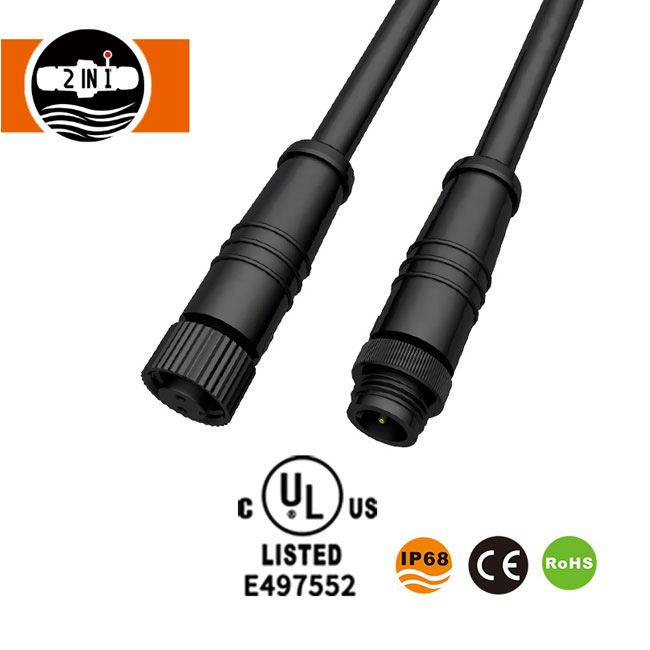 M12 5 Pin Waterproof Lanskap Lighting Konektor